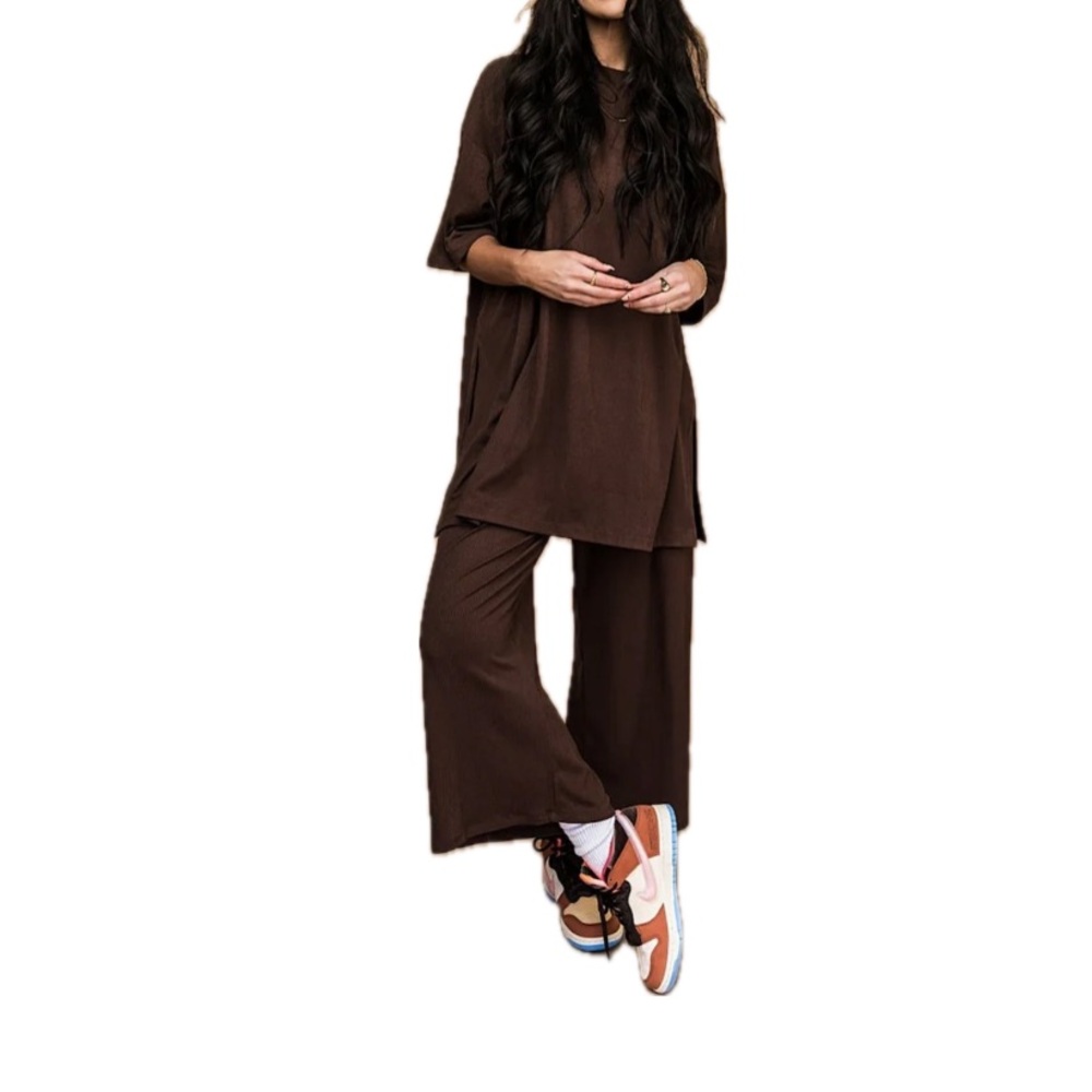 Dressed in Lala: Mocha Lex Ribbed Playsuit